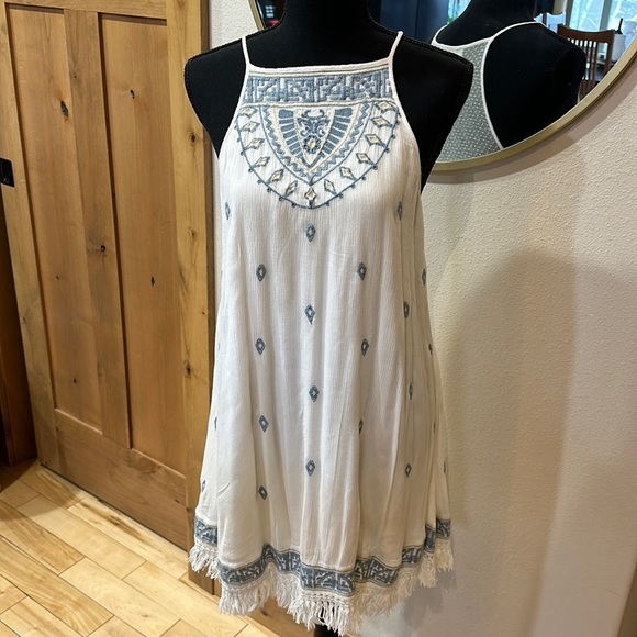 Abercrombie & Fitch size small fully lined fringe razorback dress - Picture 1 of 11